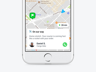 Follow your delivery courier delivery ios iphone map mobile package route stuart tracking ui