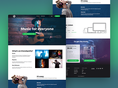 Spotify Clone Built Without Code bubble bubblewits functional no code responsive spotify template templates visual programming without code zeroqode