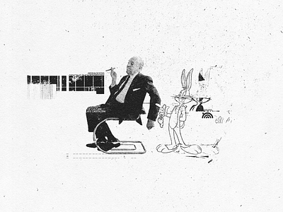 Bugs Bunny meets Mies art album artist branding collage design editorial experimental fanzine illustration typography