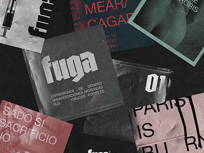 Fuga art album artist brand and identity collage concepting cover artwork editorial editorial design experimental fanzine graphic art logo postcard design postcards typography