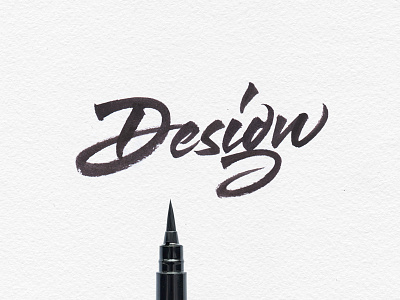 Design brush calligraphy design ink lettering paint texture