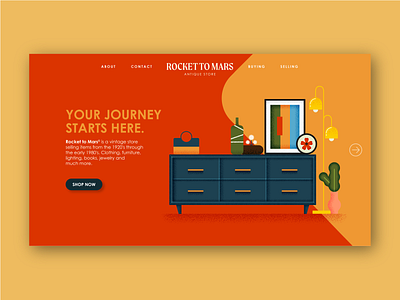 Rocket Mars design illustration minimal ui website