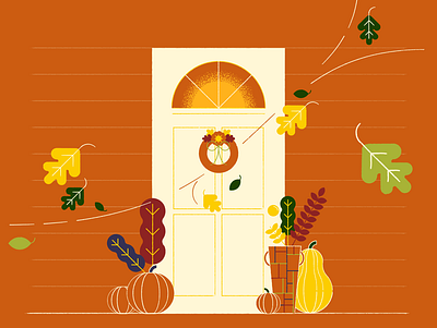 Autumn Decor design illustration minimal vector