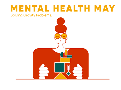 Mental Health: Solving Gravity Problems design illustration minimal vector