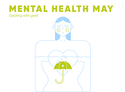 Mental Health: Dealing with Grief design illustration minimal vector