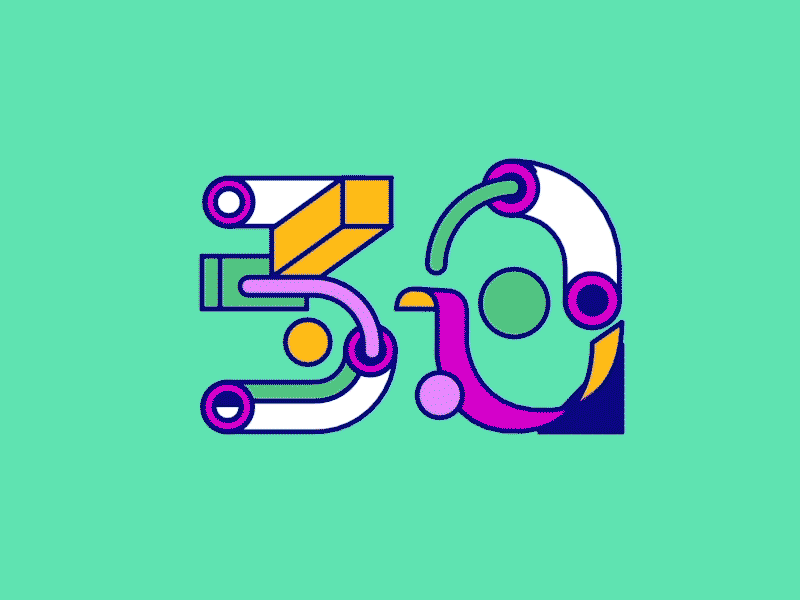 30 memories 2d animation animation cinema4d flat design logo loop motion graphics numbers