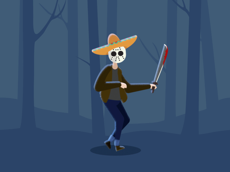 Señor Jason 2d animation after effects animation character animation halloween jason loop motion motion graphics
