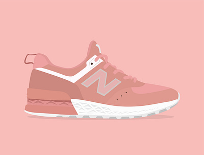 PINK NEW BALANCE adobe illustration illustrator new balance pink shoes sneakerhead sneakers vector vector art vector illustration