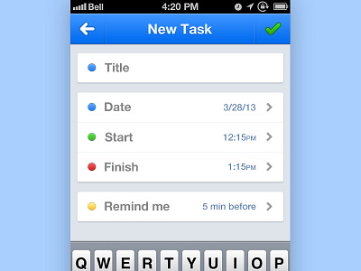 New Task app blue ios iphone task to do