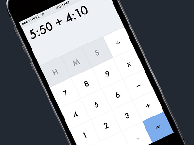 Calculating Time blue calculator grey ios iphone time white