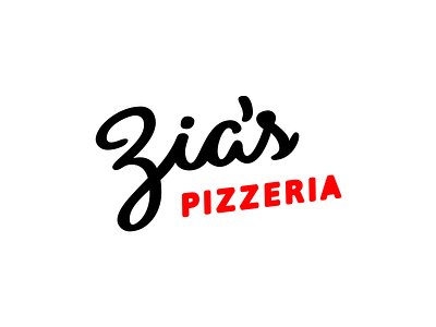 Zia's Pizzeria Logotype lettering logotype pizza red