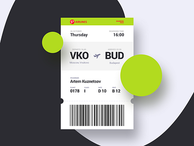 Daily UI #024 — Boarding Pass aeroplane boarding pass card dailyui design flat flight journey ticket travel ui ux