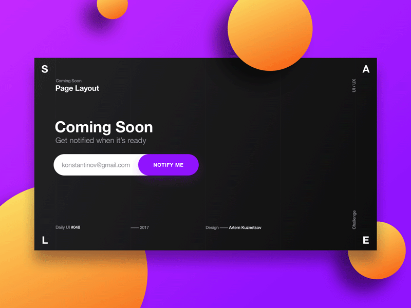 Daily UI #048 — Coming Soon
