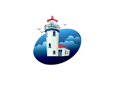 Lighthouse 2d illustration lighthouse