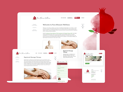 Pure Blossom Wellness Website acupuncture design graphic design massage mobile design uxdesign uxui watercolor web design