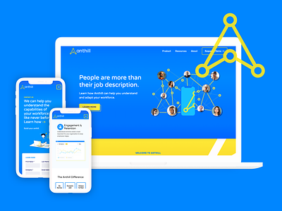 Anthill Ai Website & Branding blue branding employment graphic design logo responsive ui ux web design webflow yellow