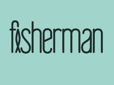 Fisherman fish fisherman font design logo personal work typeface