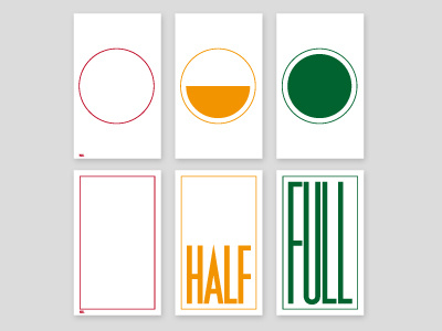 NULL HALF FULL Series circle design empty full half null null half full space occupation square typography volume
