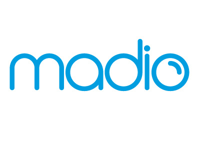 MADIO blue bubble clean design logotype madio typeface