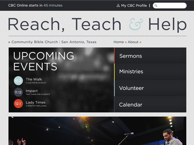 Concept caslon church gotham interface ui user web web design website