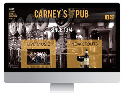 User Interface / Web Design for Irish Pub branding css html ui ui design user interface web