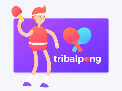 TribalPong - Mobile Ping Pong App 80s adobe app branding design figma flutter game illustration illustrator logo mobile pingpong sdk sketch sports ui ux vector