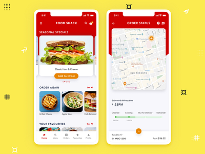 Food Shack Delivery App app branding concept delivery design figma food food ordering mobile mockup ux uxui