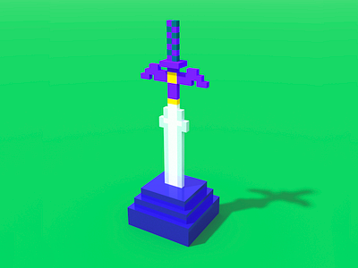 Master Sword 3d design illustration legend of zelda magicavoxel master sword pixel videogames voxel voxelart zelda