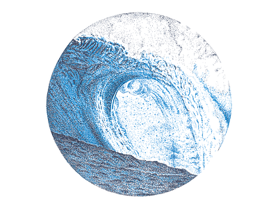 Wave drawing hand drawn illustration ocean pen and ink sea stippling wave