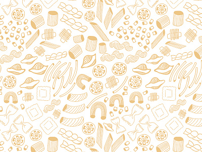 Hand Drawn Pasta Shapes food food illustration packaging pasta pasta shapes pattern design repeat pattern