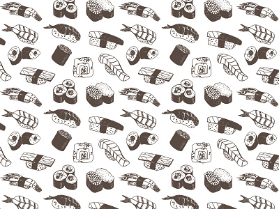 Sushi Pattern Design food food illustration packaging pattern design repeat pattern sushi