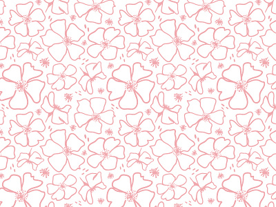Pink Blossom botanical floral pattern repeat surface pattern