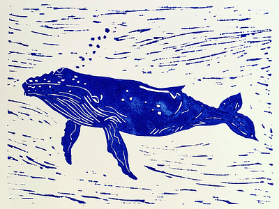 Humpback Whale Lino Print