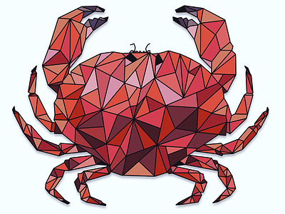 Geometric Crab art drawing illustration ipadpro procreate sea creatures