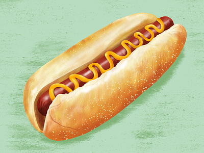 Hot Dog digital art digital illustration food illustration