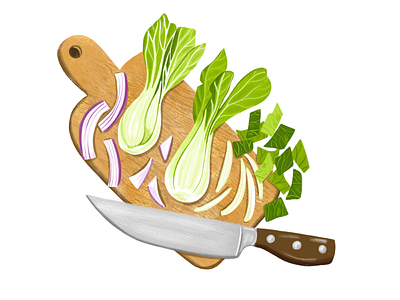 Bok Choy cook book cooking editorial illustration food drawing food illustration food illustrator lifestyle vegetables