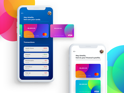 Banking App Design app bank card design finance app financial flat graphics interface minimal uidesign ux ux design