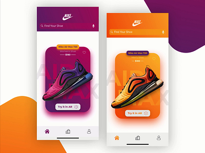 Nike - AR App Concept animaiton app ar augmented reality design graphics illustration minimal nike nike air max prototype ui uidesign ux