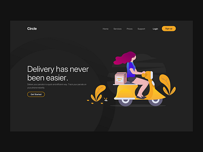 Circle - Delivery Service Concept app delivery app delivery service design graphics illustration lyft minimal typography uber ui uidesign ux vector
