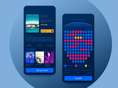 Cinema App Concept animaiton app branding cinema cinema app dailyui design flat graphics illustration minimal movie booking ticketing typography ui uidesign ux vector website