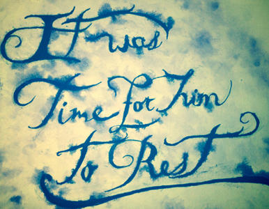 Rest calligraphy typography