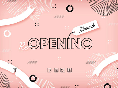 Grand re opening background app background design flat illustration minimal ui ux vector web