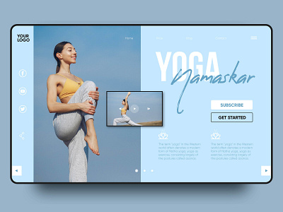 Yoga landing page design landing landing page namaskar ui vector web yoga