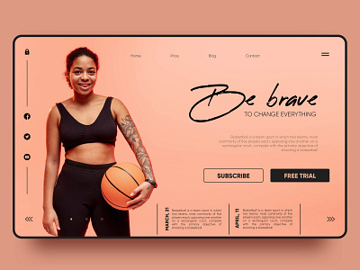 Be brave. Basketball landing page baseball design landing landing page sport sports ui ux vector web