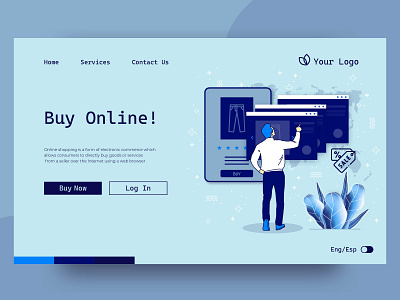 Shopping online landing page