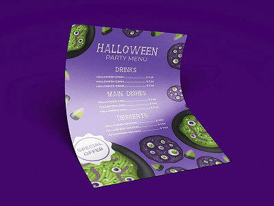 Halloween menu template