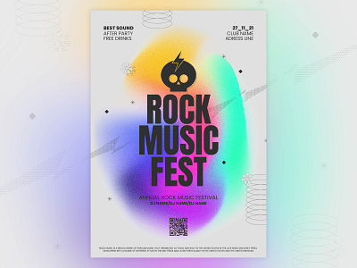 Rock Music Fest [Bundle] design flat grain illustration poster texture vector