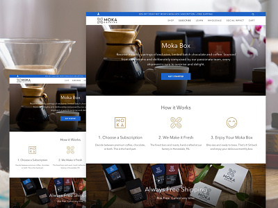 Coffee Subscription landing page shopify ui web