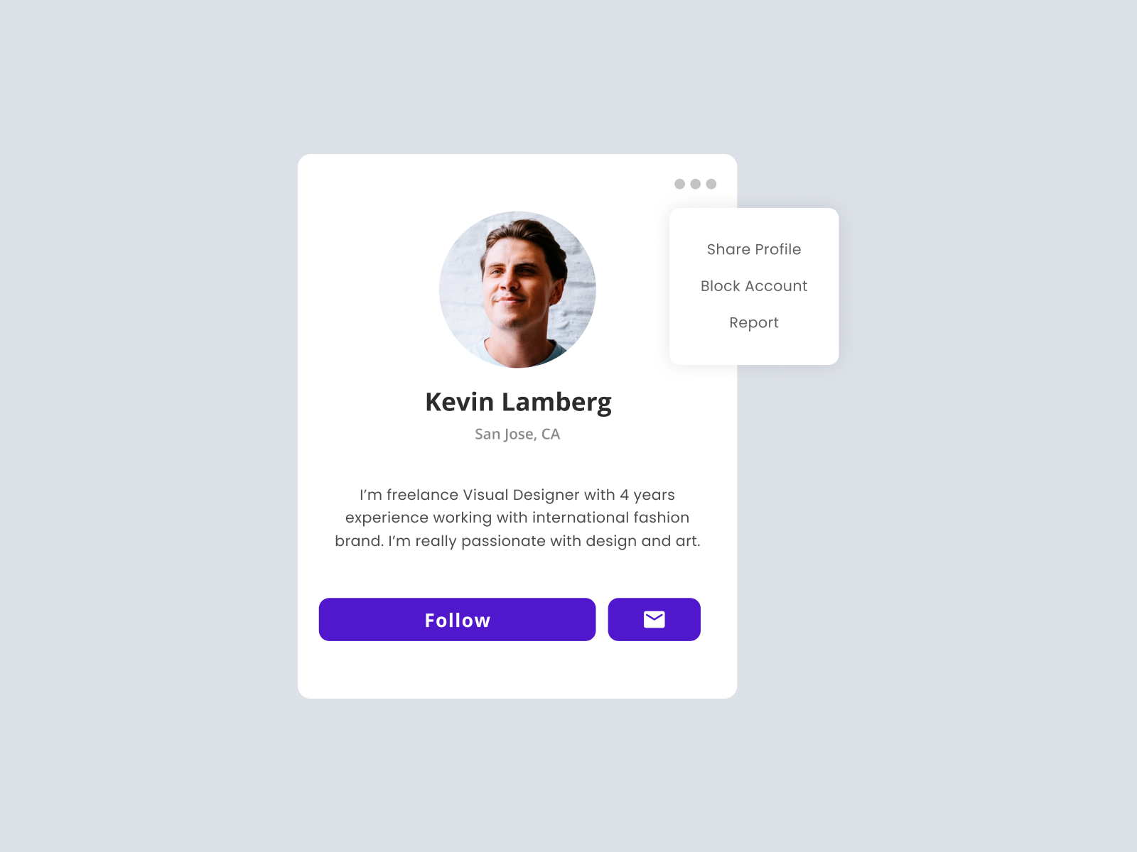 Profile UI Card by Aditya Pramana on Dribbble