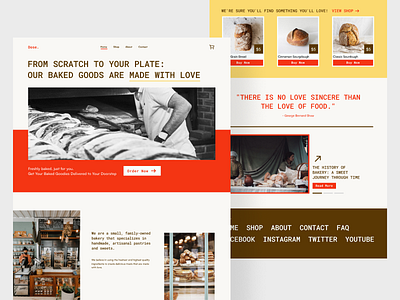 Bakery Brand Online Store - Dose bakery design freelance graphic landing page online store red simple ui ux website